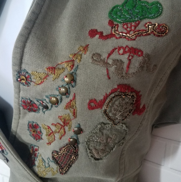 Angels Never Die Army Green Knit Embellished Sweater Dress - Picture 3 of 12